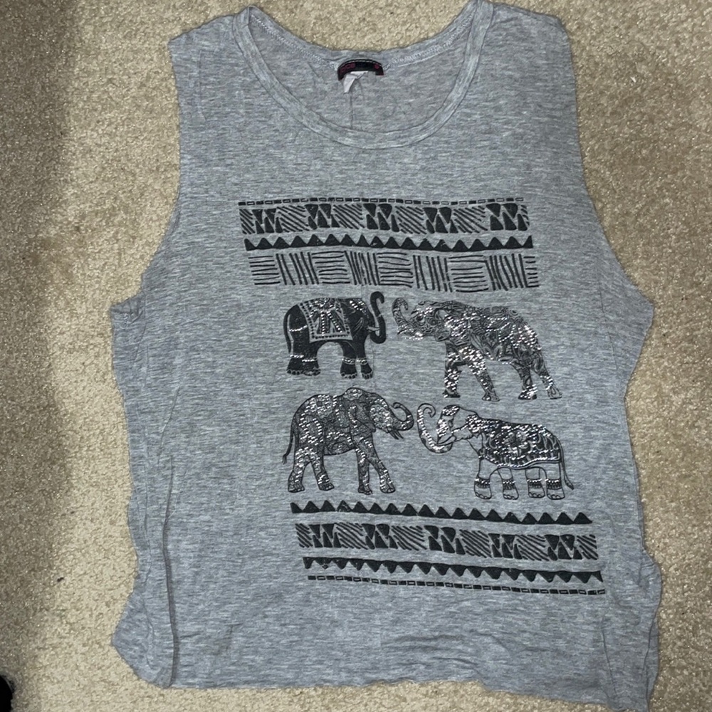 Joyce Leslie Fashion Tank Top, Gray, Women’s Size Large